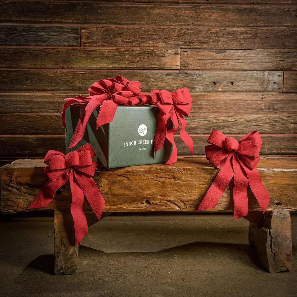 6 Deep Red Christmas Bows - Image 3