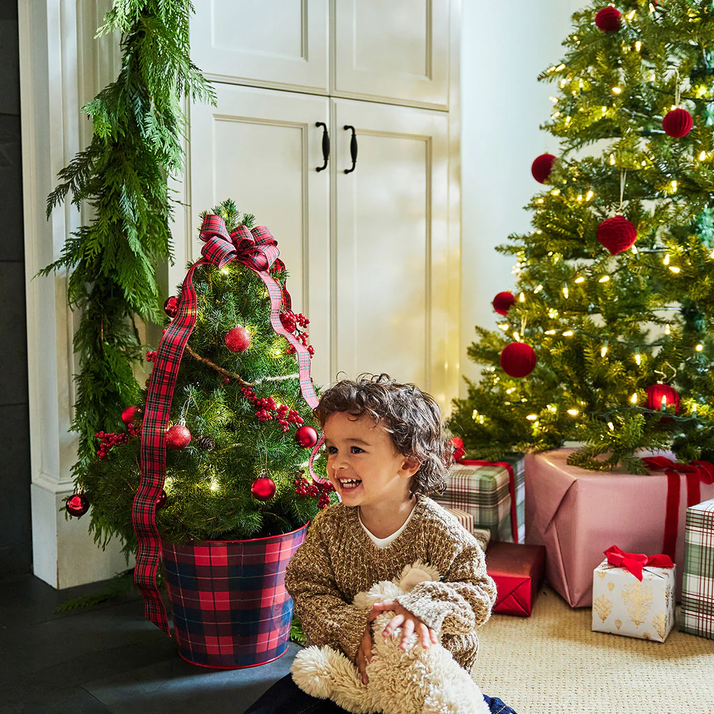 Perfect Plaid Living Christmas Tree - 2 Gallons - Image 3